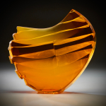 Alex Bernstein New Amber Moon glass Art