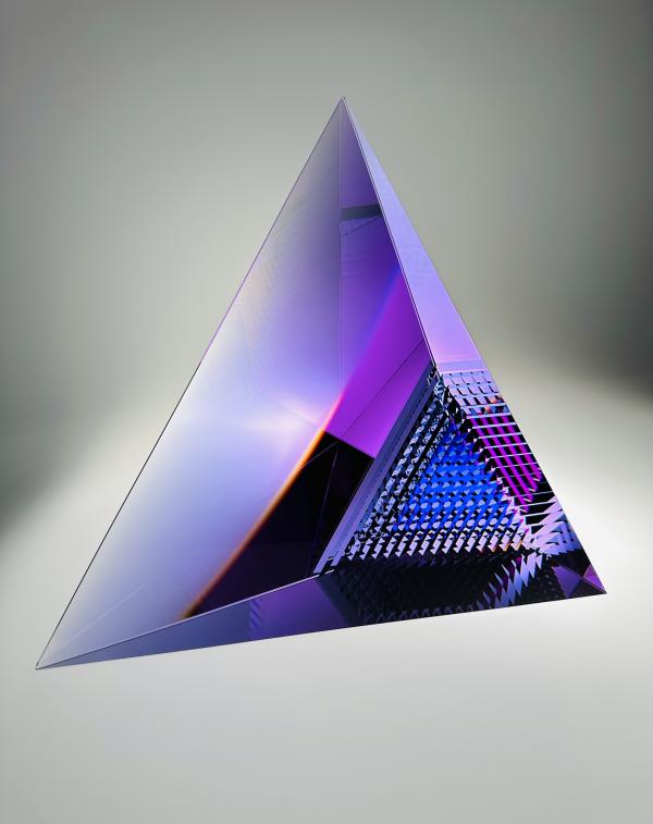 Rainbow violet pyramid,2023 , 365 x320 x 120 mm